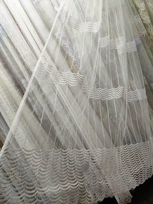 Фатинова тюль білого кольору з вишивкою 85310 фото